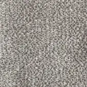 Gray woven fabric sample displaying a dense, square pattern with heathered charcoal and silver-gray threads; textured indoor textile.