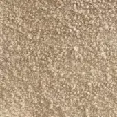 Beige textured rug with dense, nubby looped pile and subtle shading variations across the surface.
