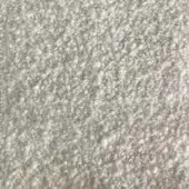 Light gray textured rug with dense nubby pile and heathered appearance, featuring an irregular looped surface and plush granular pattern.