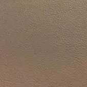 Leather sample S5005, tan color, fine pebble grain texture, diffused lighting, Rugiano indoor rug collection material closeup.