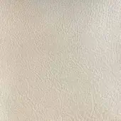 Leather upholstery swatch, light beige, textured with fine wrinkles and subtle sheen, Rugiano collection material sample.