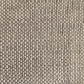 Woven rug, gray and beige, grid pattern; dense, textured fabric with matte finish, suitable for outdoor use.