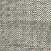 Outdoor fabric sample with irregular grid, beige, light blue, and olive green heathered weave, textured warp and weft threads.