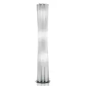 Slamp Bach floor lamp, white, vertically ribbed design with flared head and circular base, studio lighting, polished finish.