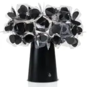 Slamp Clizia Mama Non Mama lamp, black acrylic, tree-shaped design with clear acrylic branches and conical base on white background.