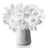 Slamp Clizia Mama Non Mama lamp, gray acrylic, conical base with layered translucent petal shades and diffused internal lighting.