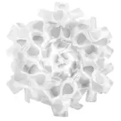 Slamp Clizia Mama Non Mama wall lamp, white translucent plastic, spherical layered petal design for diffused ambient lighting.