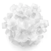 Slamp Clizia Pixel wall lamp, translucent white acrylic, spherical layered design with pixelated perforations and frosted finish.