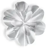 Slamp Etoile wall lamp, silver Prisma variation, featuring layered metallic petals radiating from a central mount against a white backdrop.