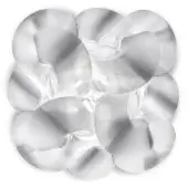 Slamp Fabula Prisma wall lamp, brushed silver metal, layered petal discs with corrugated texture and diffused light reflection.