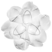 Slamp La Belle Etoile wall lamp, white translucent plastic, layered floral design with etched radiating lines and diffused light.