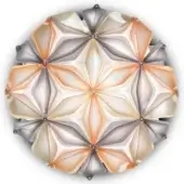 Slamp La Vie wall lamp, amber, circular design with layered petal segments and metallic rivets, studio shot.