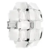 Slamp Mida wall lamp, silver metal, translucent white molded plastic with irregular clustered elements and diffused texture.