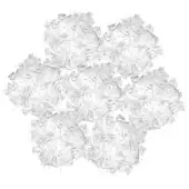 Slamp Veli suspension lamp, white layered acrylic, organic cluster shape with pointed elements and diffused lighting.
