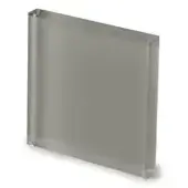 Frosted glass sample, Sovet Italia “aec2 clay” collection, rectangular block with beveled edges and diffused matte texture.