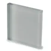 Frosted glass panel, grey tone, squared edges – Sovet Italia aec3 cement acidati collection, studio shot, geometric form.