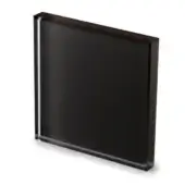 Glass panel, mocha color, beveled edges; Sovet Italia Tec1 design with lacquered finish and smooth, reflective surface against white backdrop.