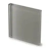 Lacquered glass block, gray tinted, one inch thick with polished edges and matte, textured surface; Tec2 clay finish.