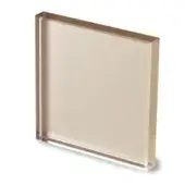 Lacquered glass panel, champagne color, beveled edges, square shape, subtle granular texture, minimalist design, studio lighting.