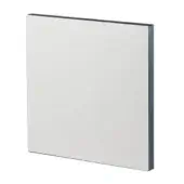 HPL panel, white with black edge, square geometric design, matte finish, studio shot, neutral background, subtle texture, clean lines.