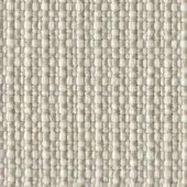 Recycled polyester fabric texture, beige and cream tones, simple over-under weave with a matte finish and grid-like structure.