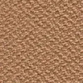 Terracotta woven fabric texture with raised nub formations, 53% polyester and 47% polyolefin, dense irregular pattern, horizontal weave.