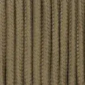 Braided synthetic ropes in olive green create a dense, linear pattern with a textured surface and repeating vertical ridges, evenly lit against a neutral background.