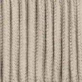 Braided synthetic ropes in light beige tone, exhibiting a repetitive linear pattern with vertical ridges and a matte finish.