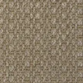 Woven fabric sample, beige and light brown tones, dense irregular pattern with fibrous texture and subtle tonal variation.