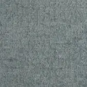 Looped pile fabric, muted gray-blue, nubby texture with horizontal weave lines; matte finish, studio sample with “tonelli design” label.