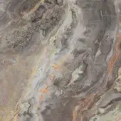 Arabescato Oroblico Grigio marble slab displays swirling gray, beige, yellow, and green veins with a polished, dense texture and mottled effect.
