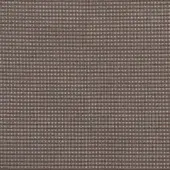 Varaschin Vela fabric sample, terra colorway, dense grid weave with muted brownish-gray and off-white threads, matte texture.