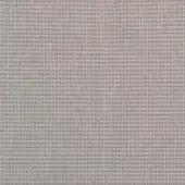 Vela Grigio fabric sample displays a muted gray woven grid pattern with beige and darker gray threads, featuring a dense, matte texture.