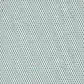 Woven fabric texture, off-white and pale blue-gray, displays a repeating square geometric pattern with a dense, uniform weave; Varaschin Lopez D128 ghiaccio.