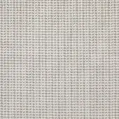 Beige and tan geometric fabric sample with repeating diamond motifs, dense weave, textured nubby surface, and creamy off-white background.