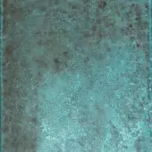 Antique copper metal texture with mottled teal and brown patina, uneven surface, and subtle tonal variations in a square close-up.