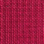 Red woven fabric texture with a dense, nubby surface and matte finish; uniform grid pattern of yarn loops, upholstery grade.