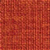 Burnt orange fabric texture with a dense, irregular weave and matte finish; vertical and horizontal threads create a grid-like pattern.