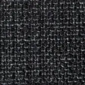 Dark gray woven fabric texture with a matte finish, exhibiting a dense, nubby surface composed of small, irregular knots and subtle tonal variations.