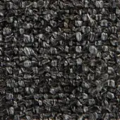Dark gray verzelloni fabric sample with a dense, nubby weave and heathered texture, featuring raised yarns and subtle lighter gray thread details.