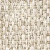 Creamy off-white woven fabric texture, heathered with vertical and horizontal yarns, matte finish, “indo 17017” verzelloni brand.