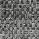 Woven fabric texture, grayscale shades with silver threads, irregular grid pattern, matte finish, durable appearance, verzelloni indo 17021.