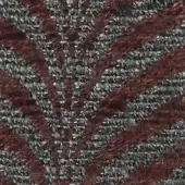 Woven chevron fabric with burgundy and gray tones, dense nubby texture, diagonal stripe arrangement, verzelloni collection sample.