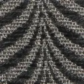 Herringbone fabric texture in dark gray and silver tones, displaying a dense, diagonal rib weave with a subtle metallic sheen and nubby threads.