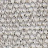 Light gray woven fabric texture, “Mila 20002” from verzelloni collection, features a nubby, three-dimensional, granular surface and complex weave.