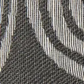 Woven fabric texture, charcoal gray and off-white, diagonal stripe pattern with raised weave; verzelloni opi 20016 fabric sample.