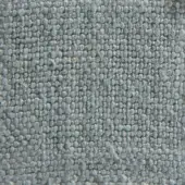 Woven fabric texture in muted gray-blue, densely nubby with rounded protrusions, matte finish, sample labeled "romeo 13059" verzelloni.