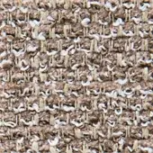 Tweed-like fabric texture in muted taupe and off-white, featuring an irregular, heathered weave with visible vertical and horizontal yarns.