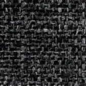 Charcoal gray tweed fabric texture with irregular weave, light gray and off-white threads, dense construction, and nubby surface.