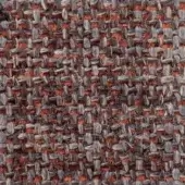 Woven fabric texture, muted gray and rusty orange, dense irregular pattern with visible horizontal and vertical threads, verzelloni Colorado 17009.
